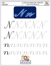 o harfi çizgi çalışması